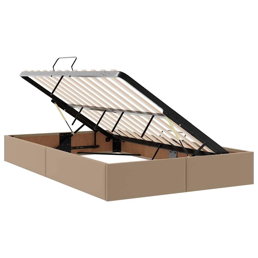 vidaXL Κρεβάτι Αποθήκης Καπουτσίνο 120 x 200 cm Τεχνητό Δέρμα