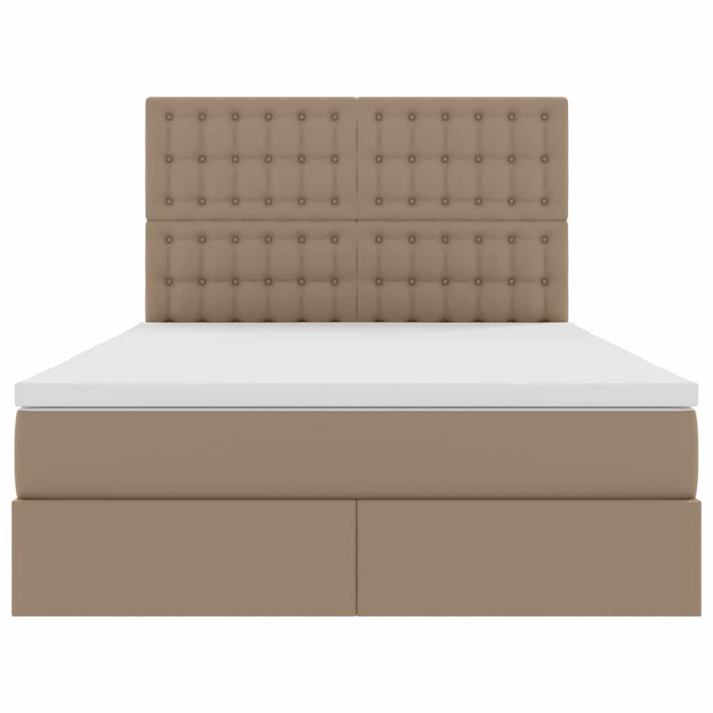 vidaXL Κρεβάτι Αποθήκης Καπουτσίνο 140 x 190 cm Τεχνητό Δέρμα