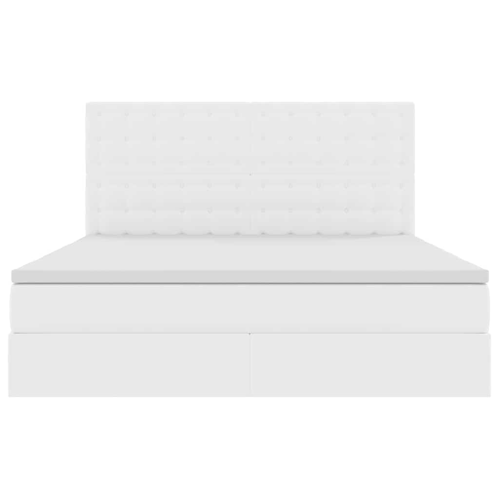 vidaXL Κρεβάτι Αποθήκης Καθαρό Λευκό 180 x 200 cm Τεχνητό Δέρμα