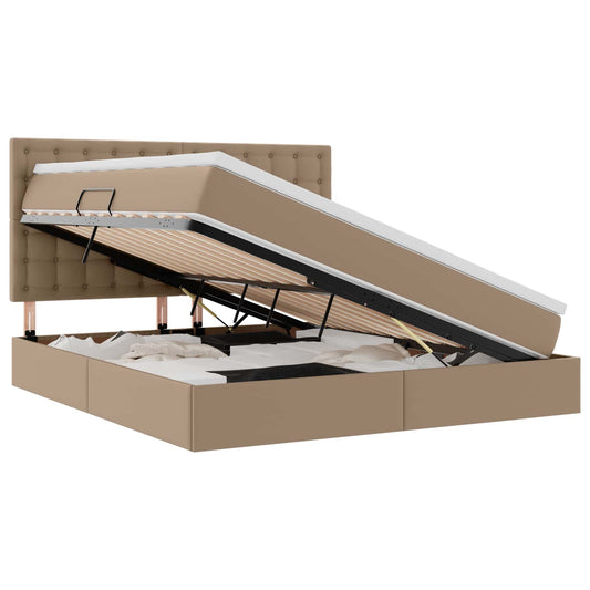 vidaXL Κρεβάτι Αποθήκης Καπουτσίνο 180 x 200 cm Τεχνητό Δέρμα