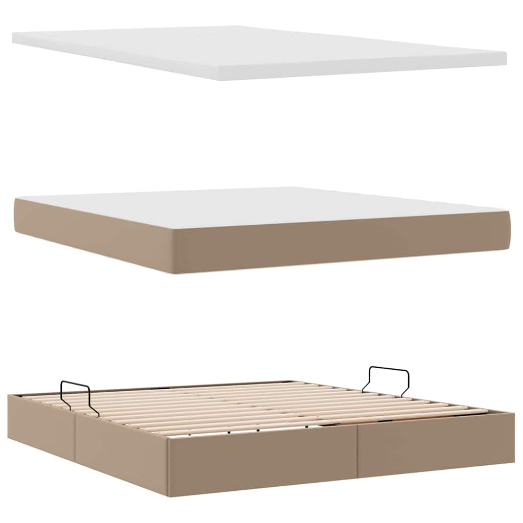 vidaXL Κρεβάτι Αποθήκης Καπουτσίνο 180 x 200 cm Τεχνητό Δέρμα