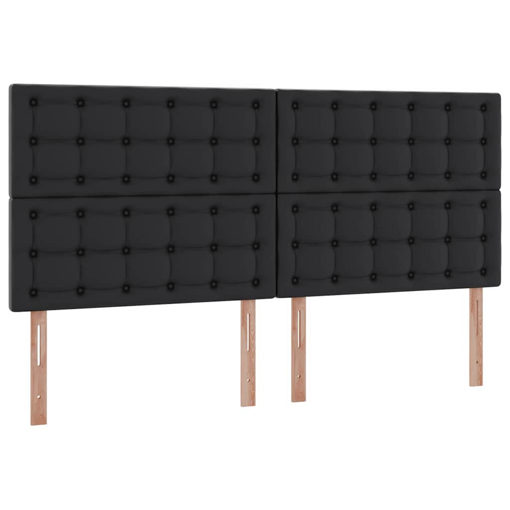 vidaXL Κρεβάτι Αποθήκης με κεφαλάρι Μαύρο 200 x 200 cm Τεχνητό Δέρμα
