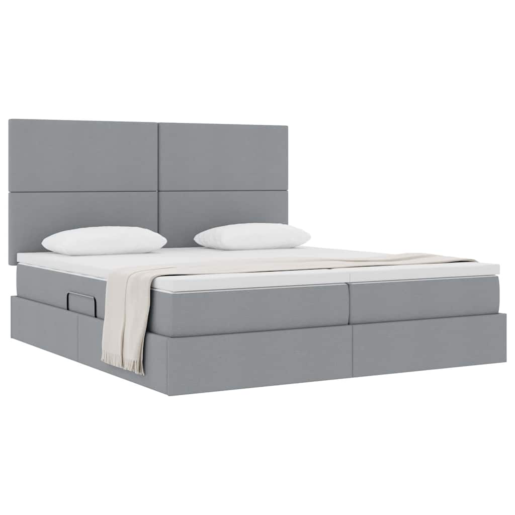 vidaXL Κρεβάτι Αποθήκης Ανοιχτό γκρι 180 x 200 cm Τεχνητό Δέρμα