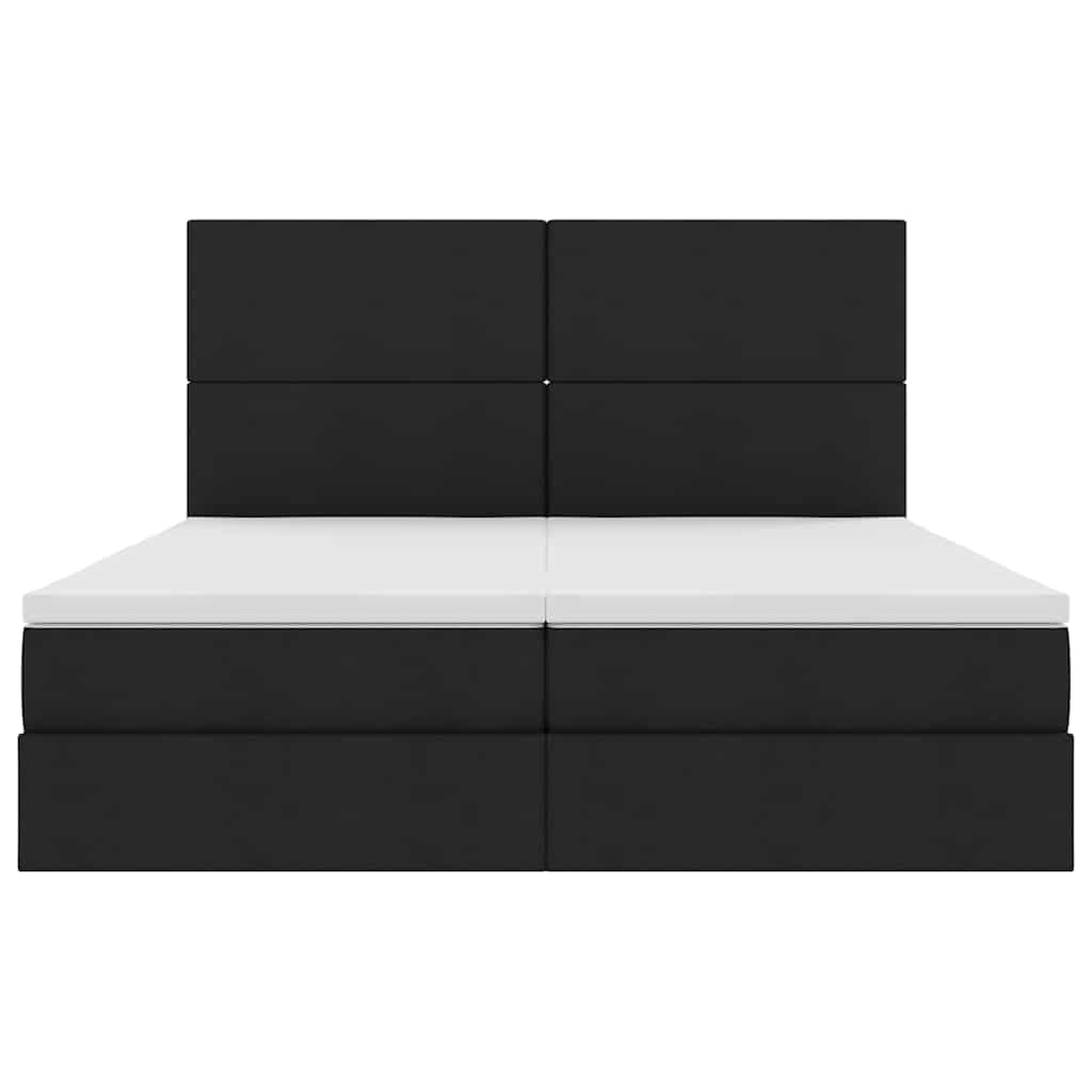 vidaXL Κρεβάτι Αποθήκης με στρώμα Μαύρο 180 x 200 cm Τεχνητό Δέρμα