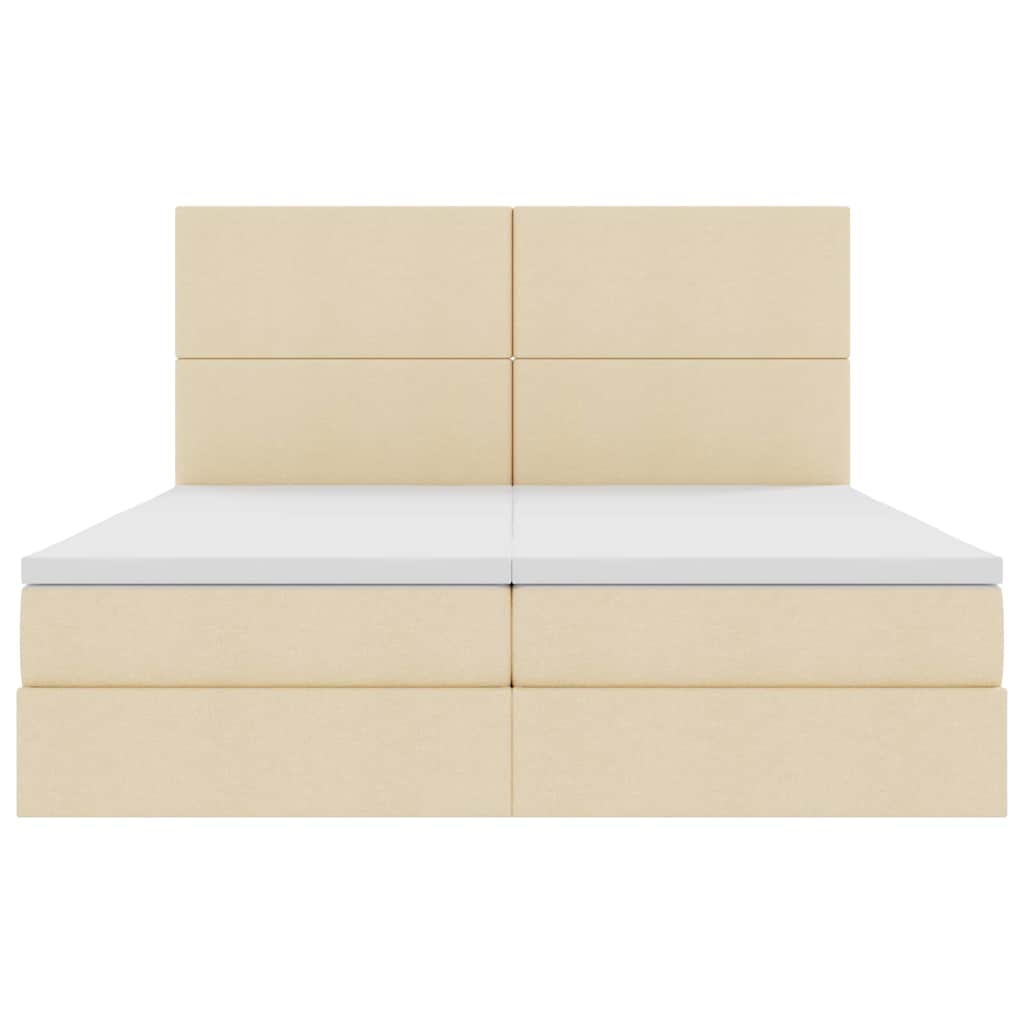 vidaXL Κρεβάτι Αποθήκης με κεφαλάρι Κρέμ 200 x 200 cm Τεχνητό Δέρμα