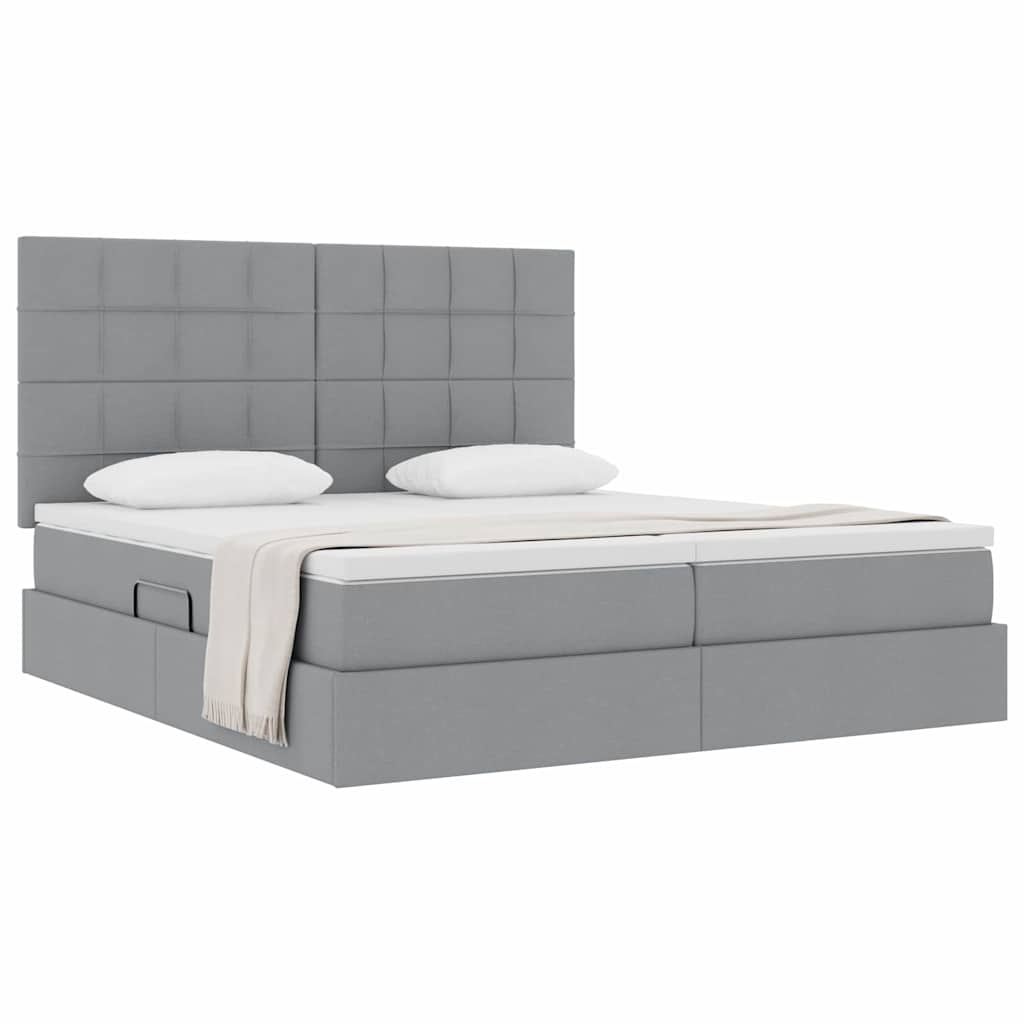 vidaXL Κρεβάτι Αποθήκης Ανοιχτό γκρι 180 x 200 cm Τεχνητό Δέρμα
