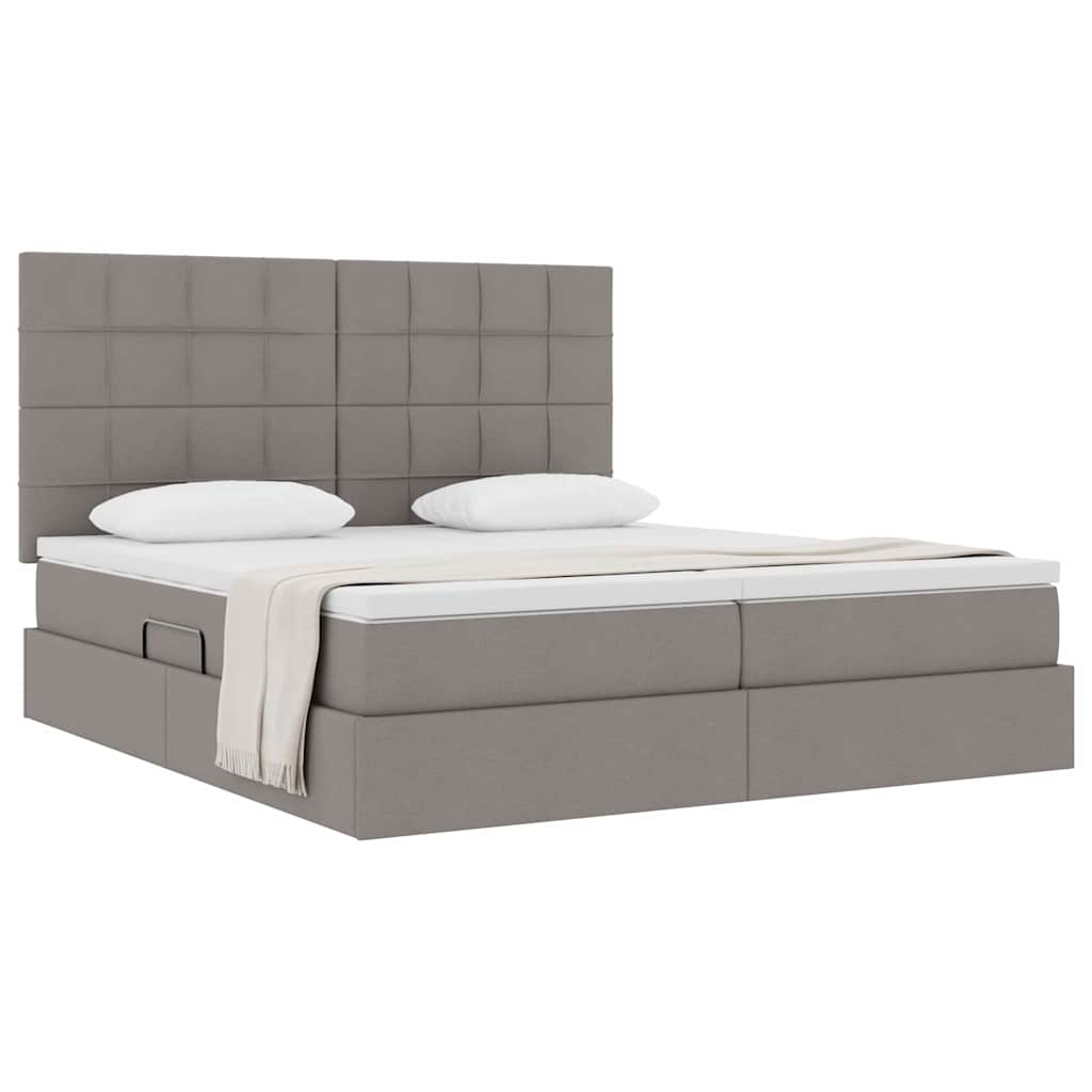 vidaXL Κρεβάτι Αποθήκης με κεφαλάρι Taupe 180 x 200 cm Ύφασμα