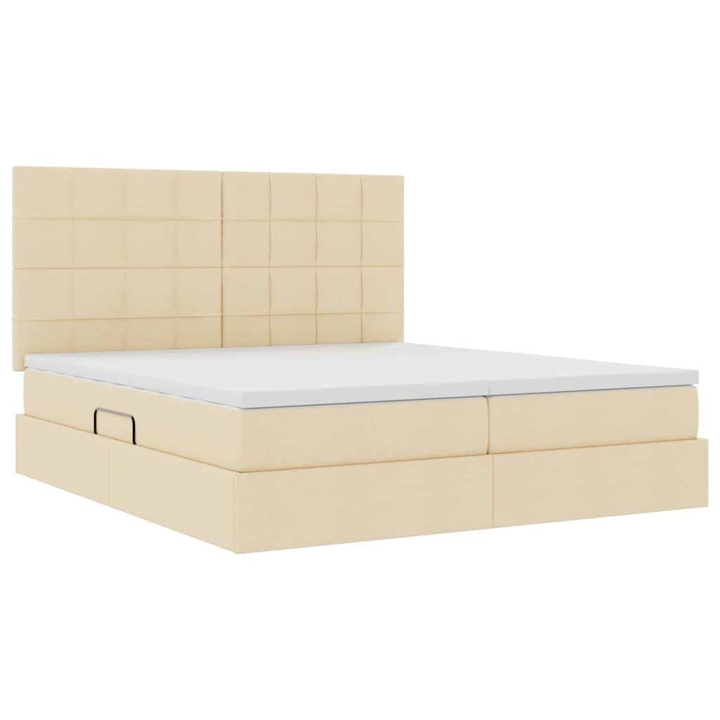 vidaXL Κρεβάτι Αποθήκης με κεφαλάρι Κρέμ 180 x 200 cm Τεχνητό Δέρμα