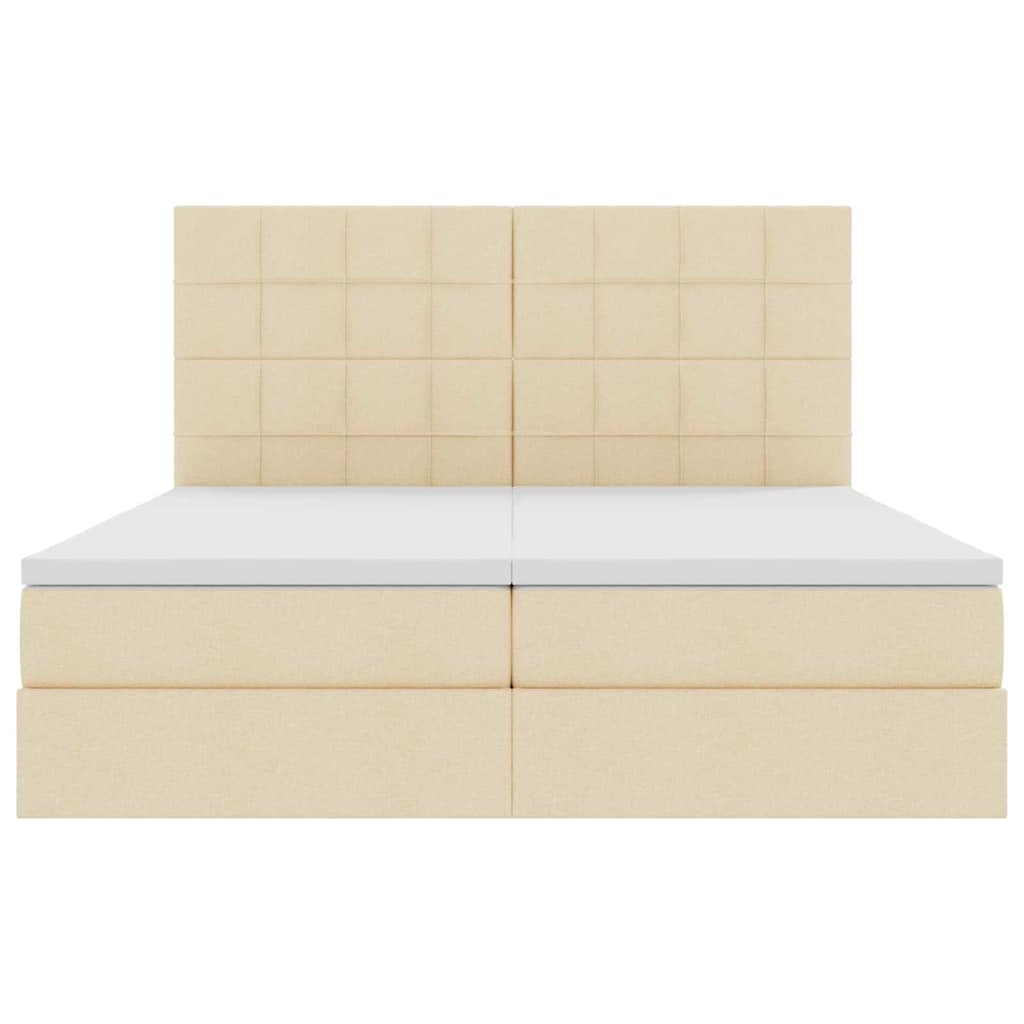 vidaXL Κρεβάτι Αποθήκης με κεφαλάρι Κρέμ 180 x 200 cm Τεχνητό Δέρμα