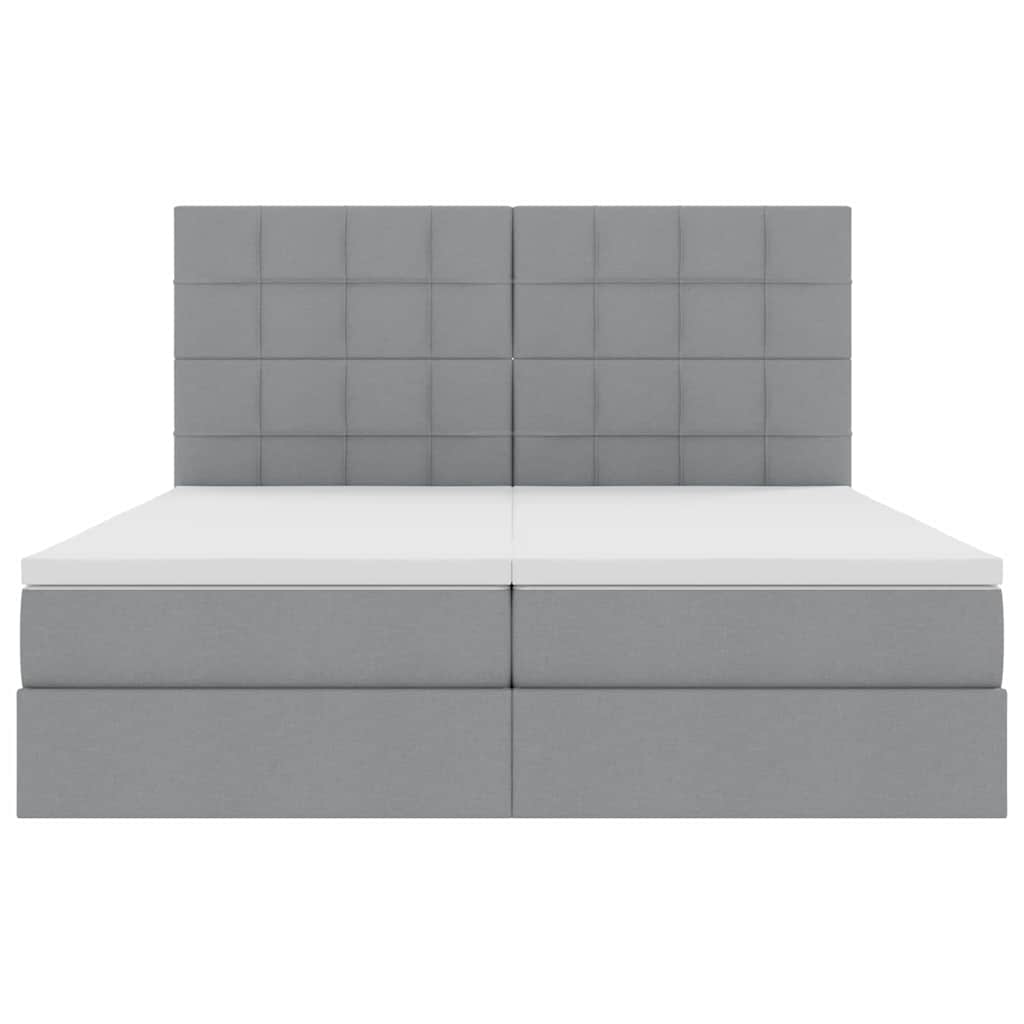 vidaXL Κρεβάτι Αποθήκης Ανοιχτό γκρι 200 x 200 cm Τεχνητό Δέρμα