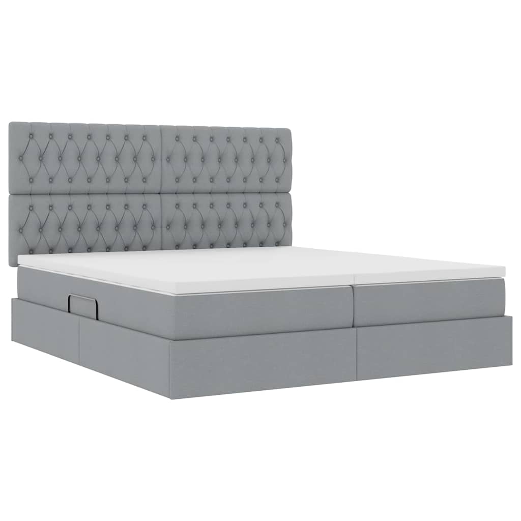 vidaXL Κρεβάτι Αποθήκης Ανοιχτό γκρι 180 x 200 cm Τεχνητό Δέρμα