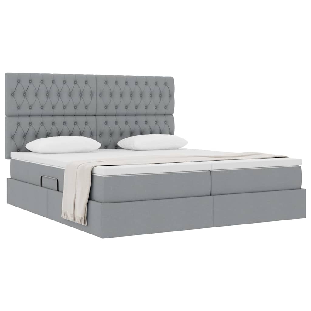 vidaXL Κρεβάτι Αποθήκης Ανοιχτό γκρι 180 x 200 cm Τεχνητό Δέρμα