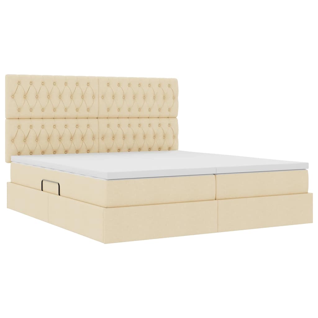 vidaXL Κρεβάτι Αποθήκης με κεφαλάρι Κρέμ 180 x 200 cm Τεχνητό Δέρμα