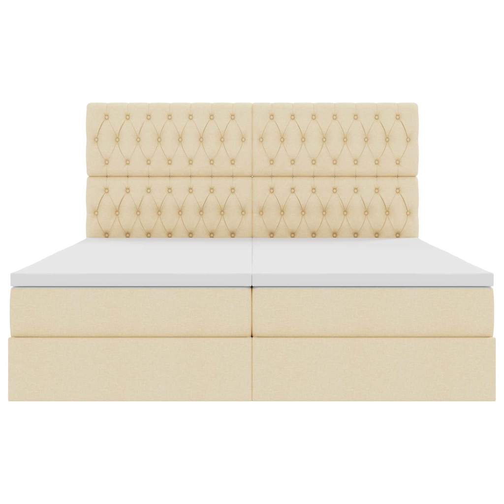 vidaXL Κρεβάτι Αποθήκης με κεφαλάρι Κρέμ 180 x 200 cm Τεχνητό Δέρμα