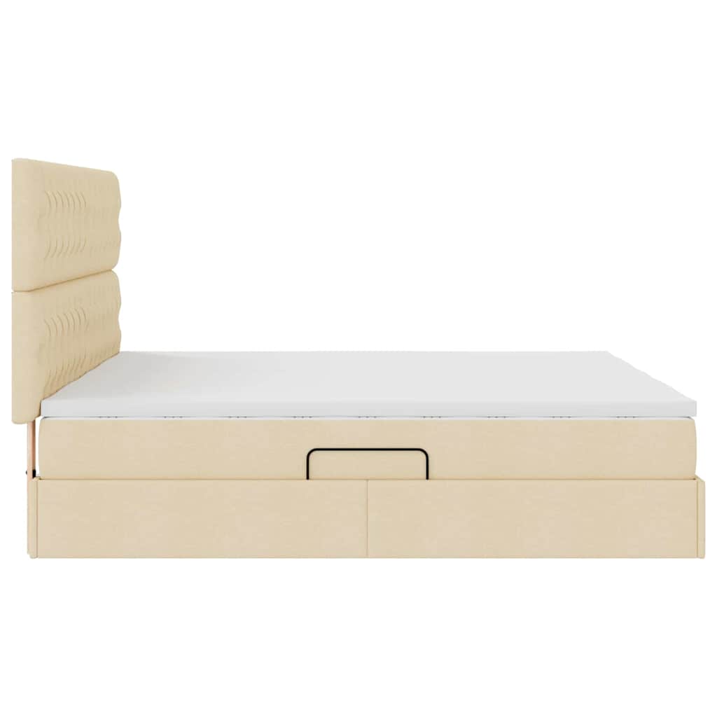 vidaXL Κρεβάτι Αποθήκης με κεφαλάρι Κρέμ 180 x 200 cm Τεχνητό Δέρμα