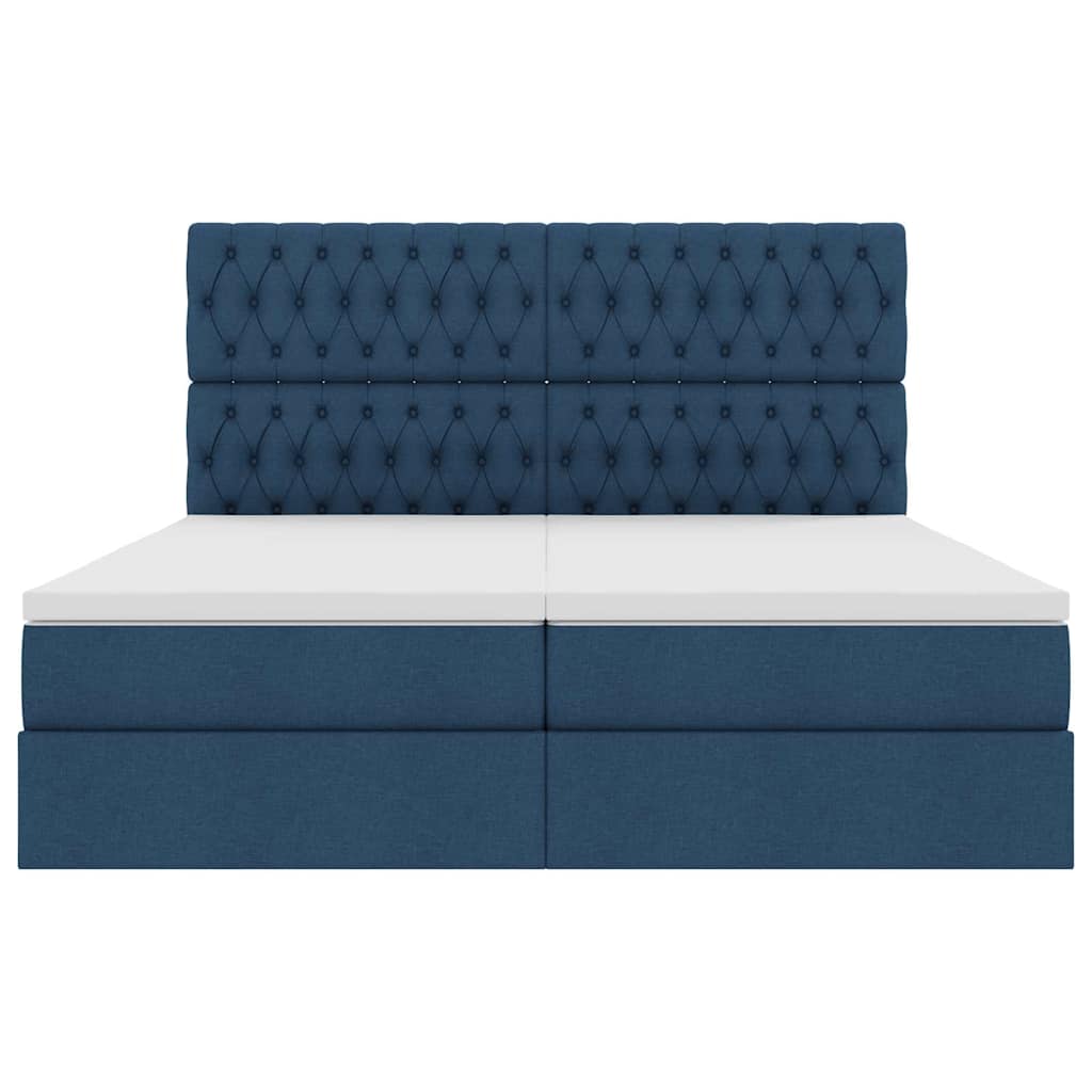 vidaXL Κρεβάτι Αποθήκης με στρώμα Μπλε 180 x 200 cm Τεχνητό Δέρμα