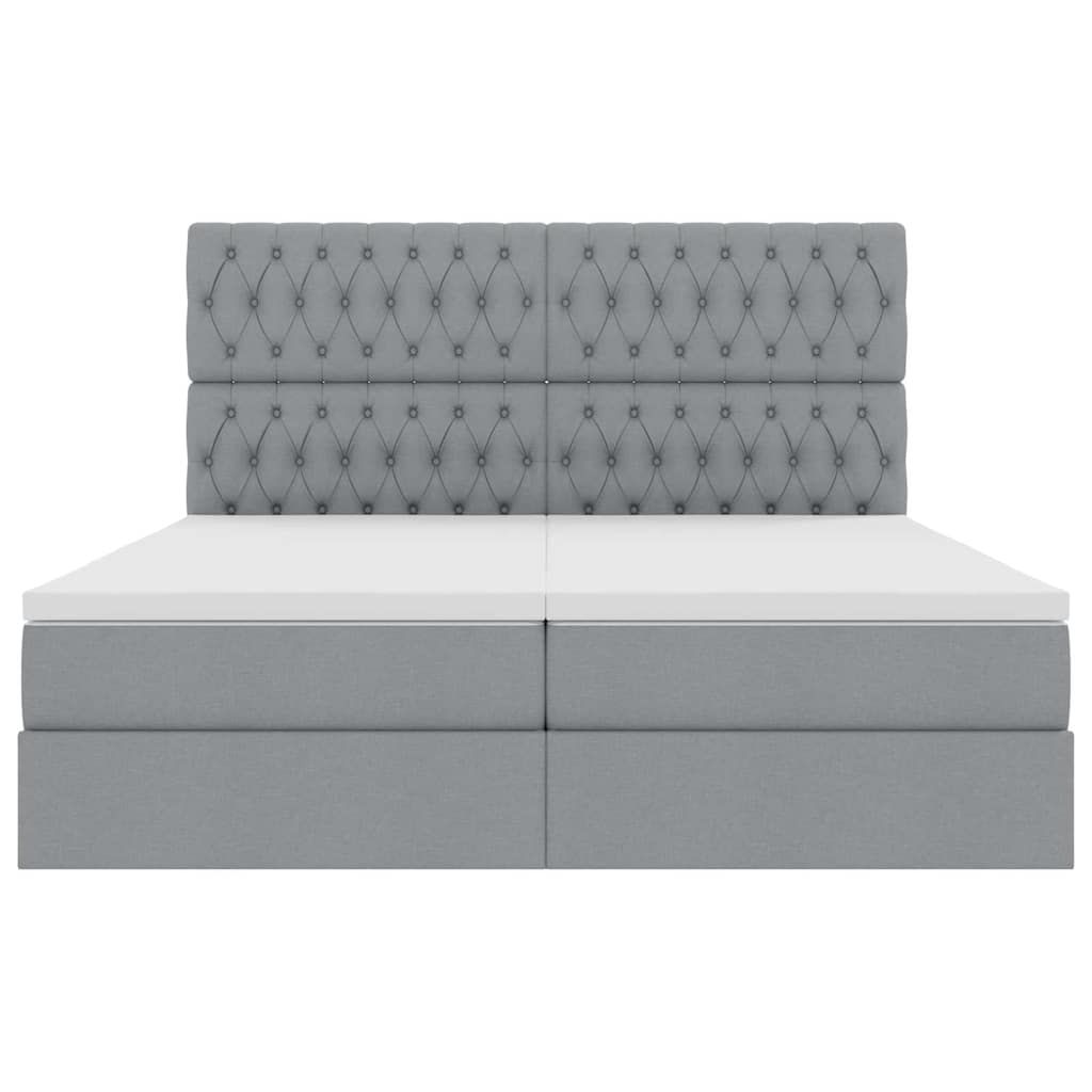 vidaXL Κρεβάτι Αποθήκης Ανοιχτό γκρι 200 x 200 cm Τεχνητό Δέρμα