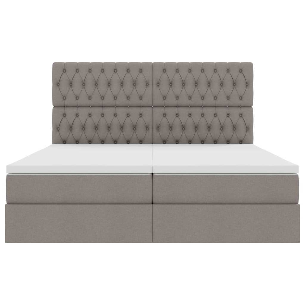 vidaXL Κρεβάτι Αποθήκης με στρώμα Taupe 200 x 200 cm Τεχνητό Δέρμα