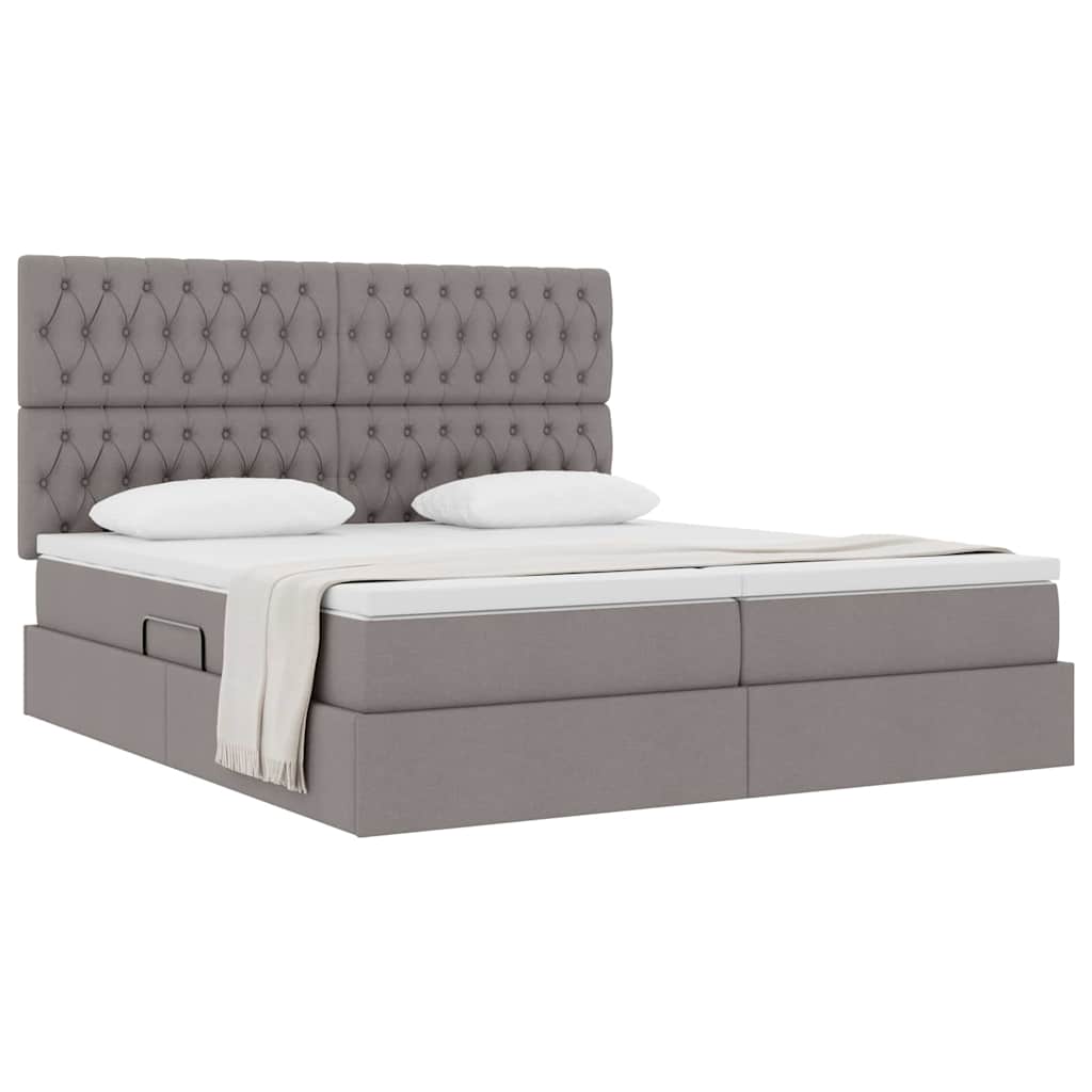 vidaXL Κρεβάτι Αποθήκης με στρώμα Taupe 200 x 200 cm Τεχνητό Δέρμα