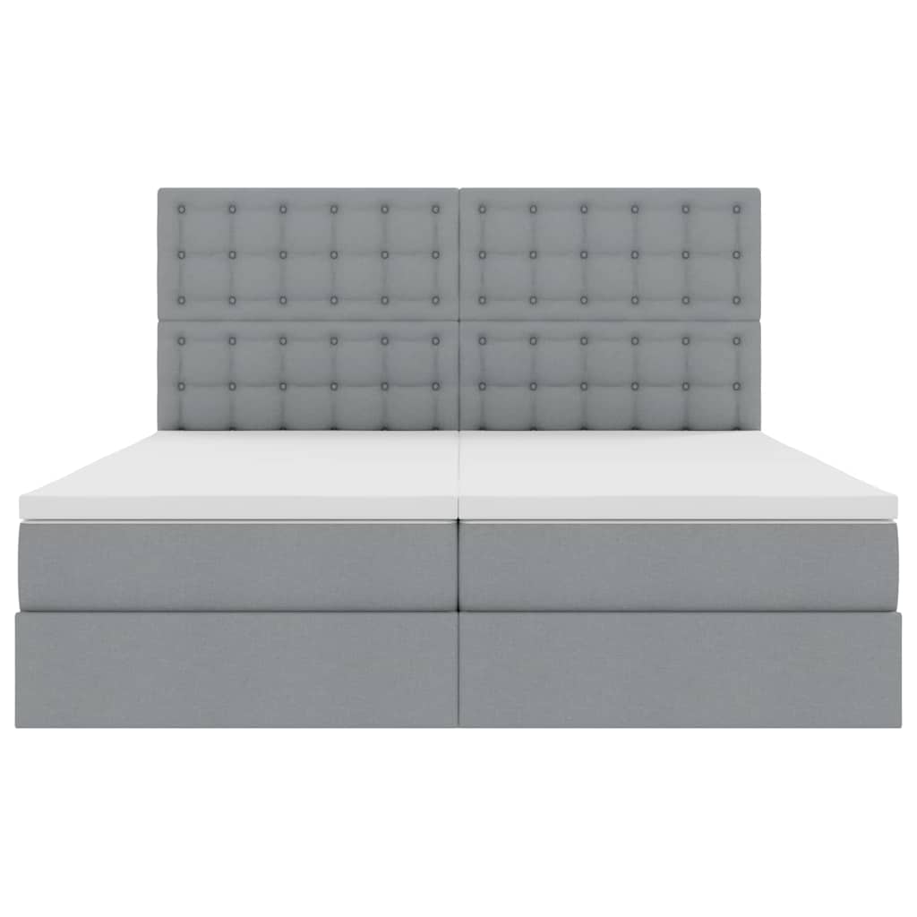 vidaXL Κρεβάτι Αποθήκης Ανοιχτό γκρι 180 x 200 cm Τεχνητό Δέρμα