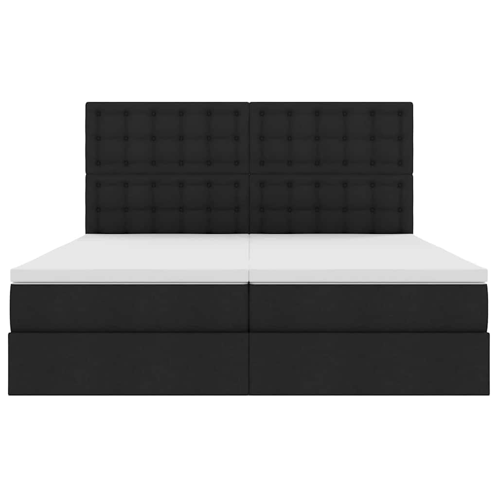 vidaXL Κρεβάτι Αποθήκης με στρώμα Μαύρο 180 x 200 cm Τεχνητό Δέρμα