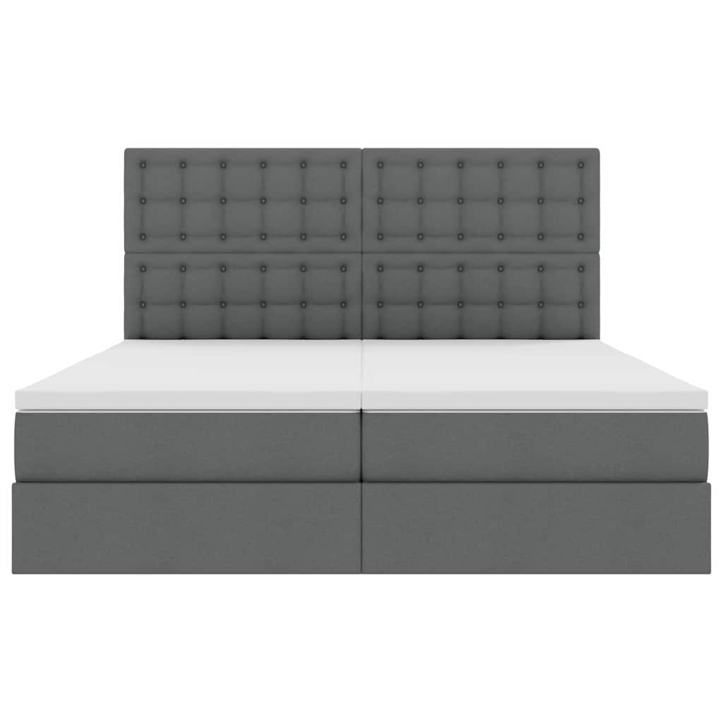 vidaXL Κρεβάτι Αποθήκης Σκούρο Γκρι 200 x 200 cm Τεχνητό Δέρμα