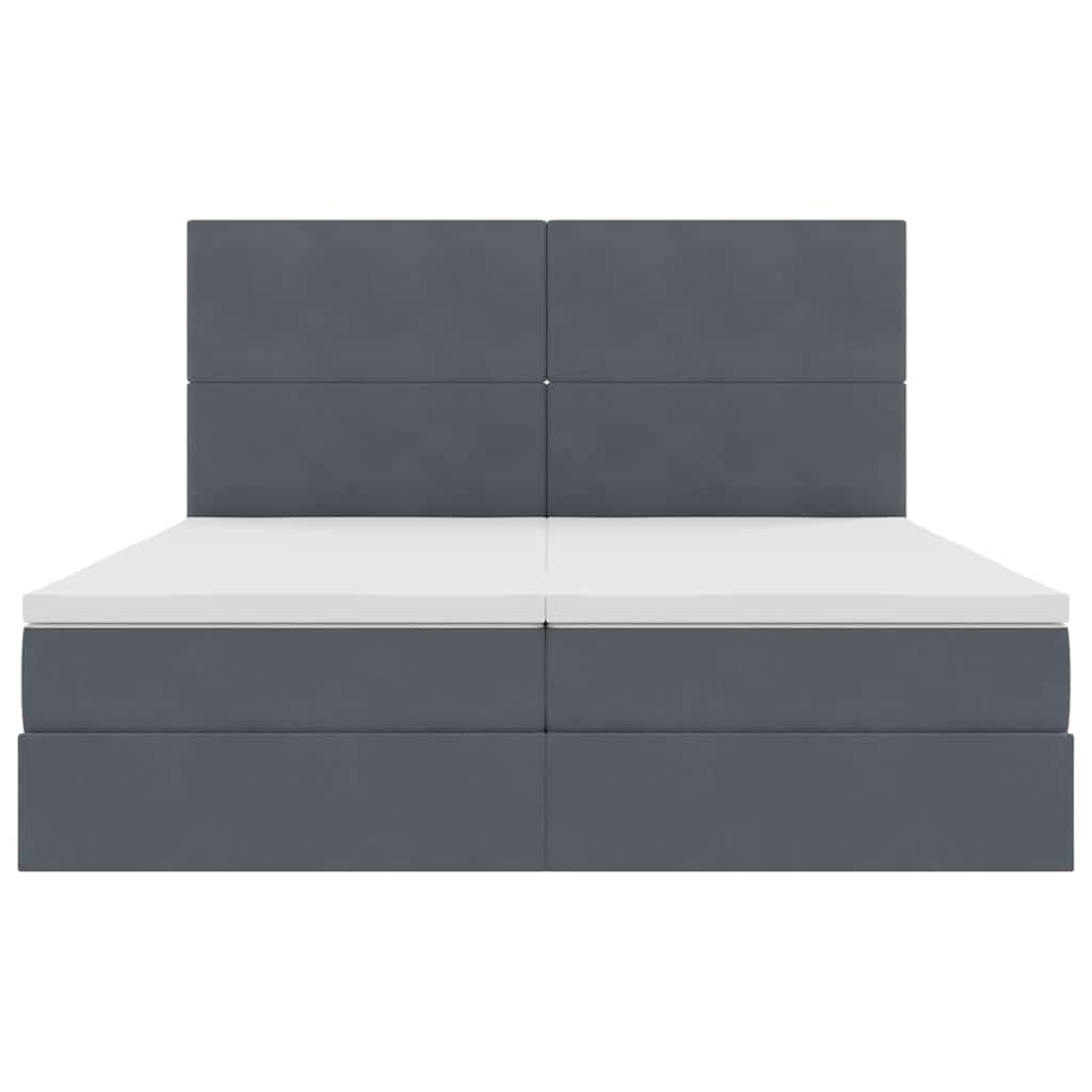vidaXL Κρεβάτι Αποθήκης με στρώμα Σκούρο Γκρι 180 x 200 cm Βελούδο