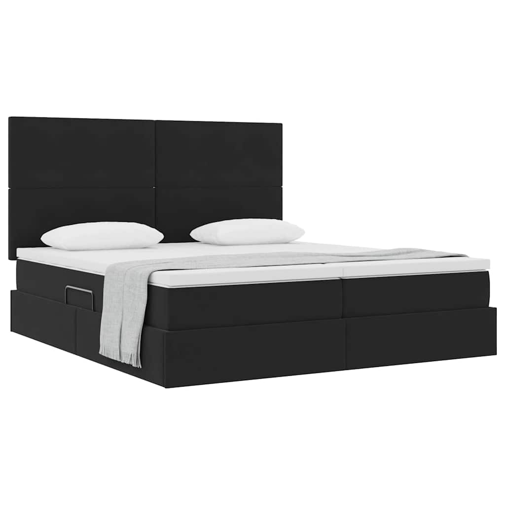 vidaXL Κρεβάτι Αποθήκης με στρώμα Μαύρο 180 x 200 cm Βελούδο