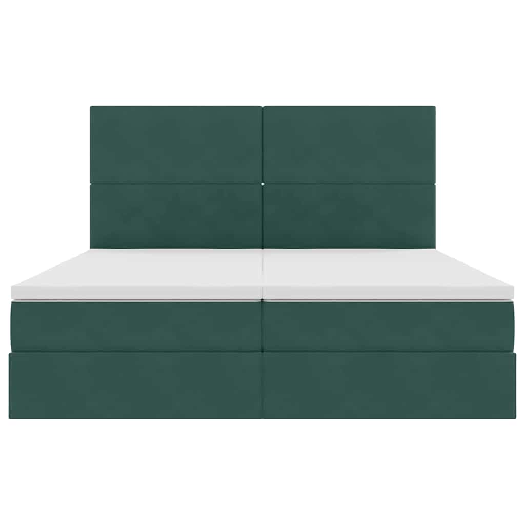 vidaXL Κρεβάτι Αποθήκης Σκούρο Πράσινο 180 x 200 cm Βελούδο