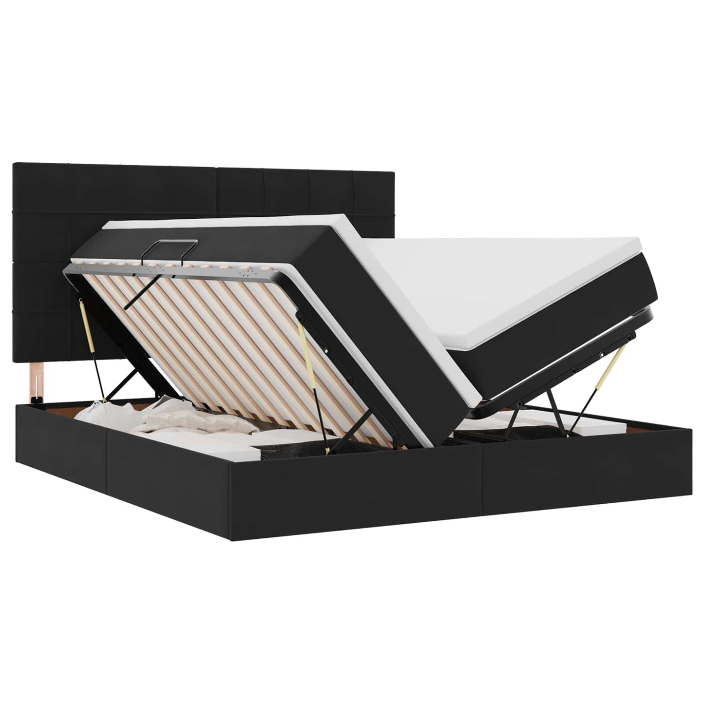 vidaXL Κρεβάτι Αποθήκης με στρώμα Μαύρο 180 x 200 cm Βελούδο