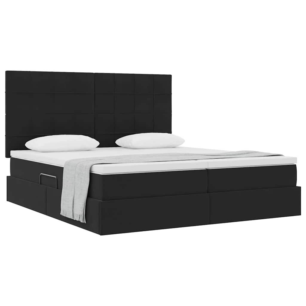 vidaXL Κρεβάτι Αποθήκης με στρώμα Μαύρο 180 x 200 cm Βελούδο