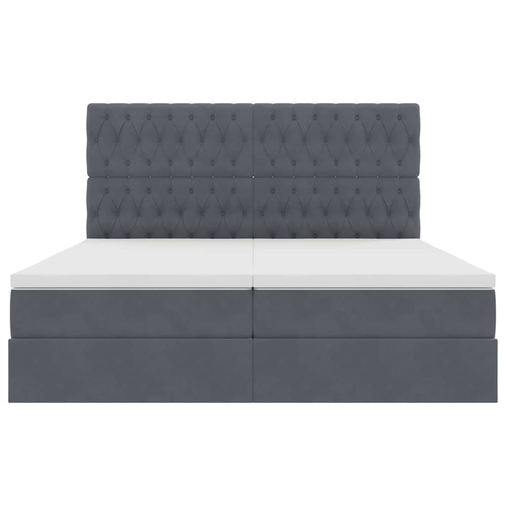 vidaXL Κρεβάτι Αποθήκης με στρώμα Σκούρο Γκρι 180 x 200 cm Βελούδο