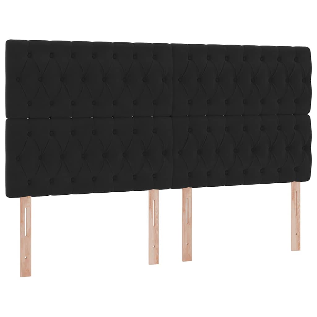 vidaXL Κρεβάτι Αποθήκης με στρώμα Μαύρο 200 x 200 cm Βελούδο