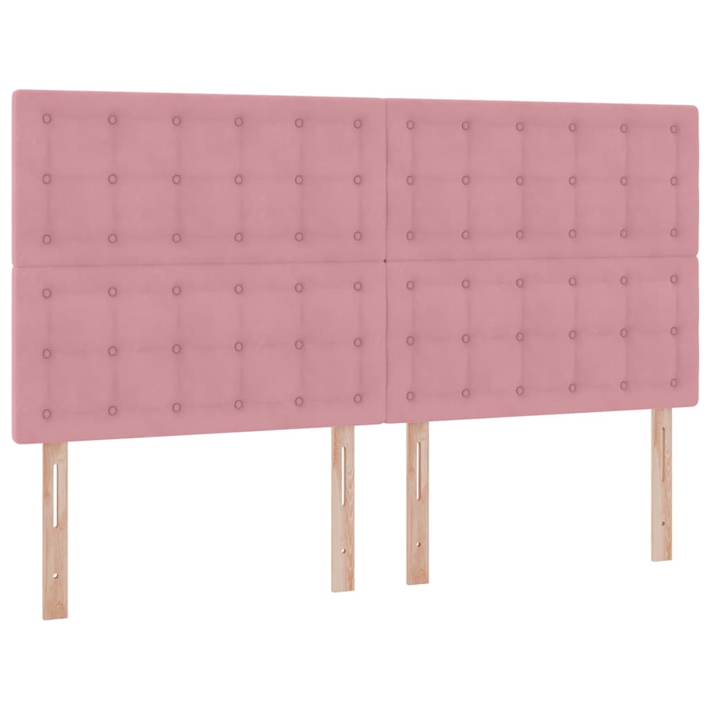 vidaXL Κρεβάτι Αποθήκης με κεφαλάρι Ροζ 180 x 200 cm Βελούδο