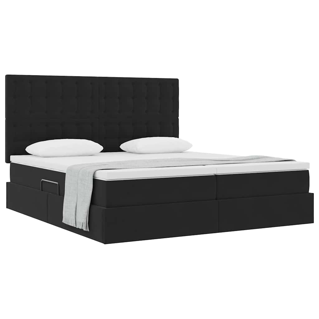 vidaXL Κρεβάτι Αποθήκης με κεφαλάρι Μαύρο 200 x 200 cm Βελούδο