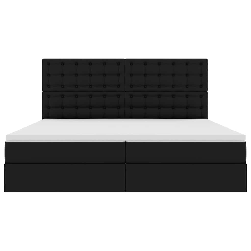 vidaXL Κρεβάτι με αποθηκευτικό χώρο και LED Μαύρο 200 x 200 cm