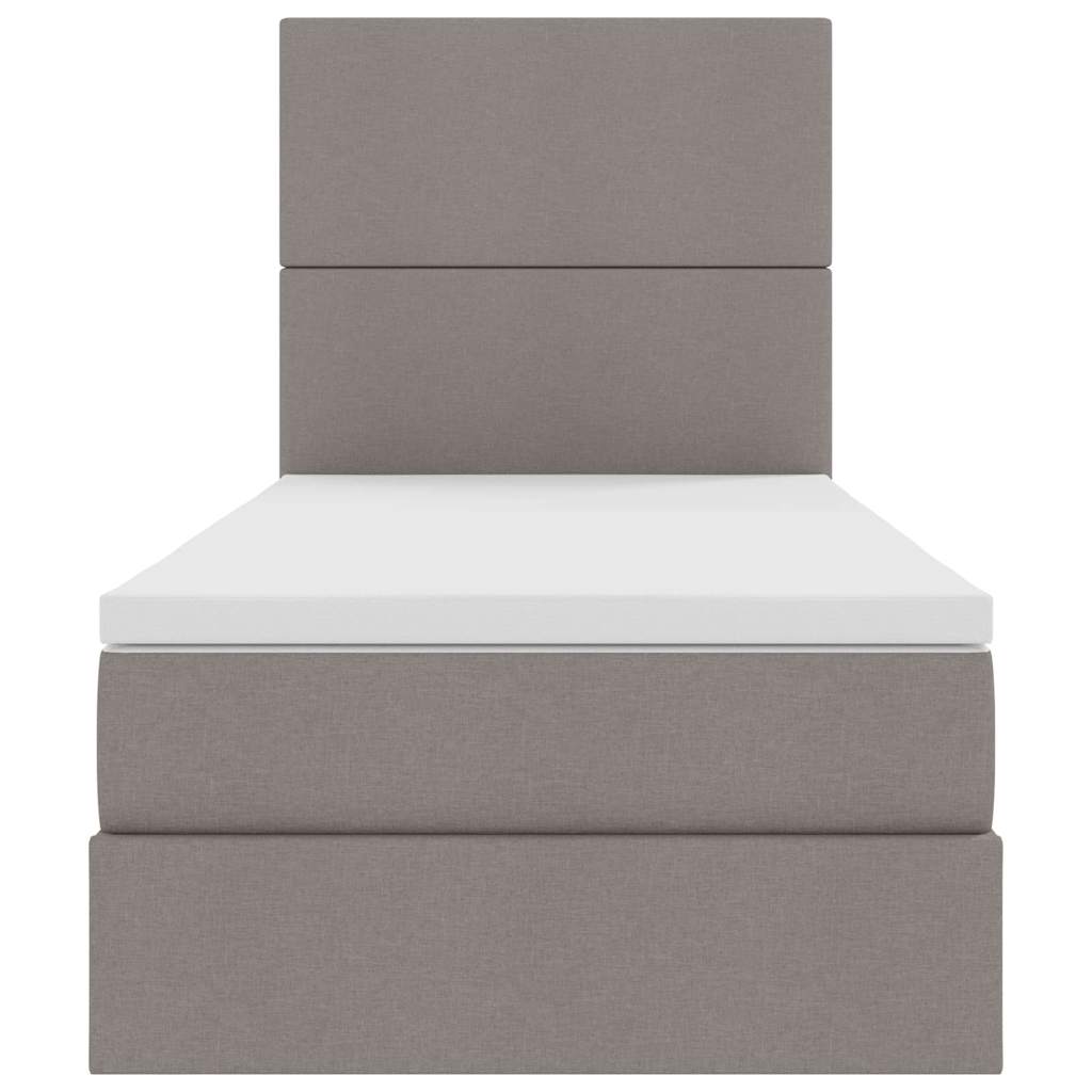 vidaXL Κρεβάτι με αποθηκευτικό χώρο και LED με led Taupe 90 x 200 cm