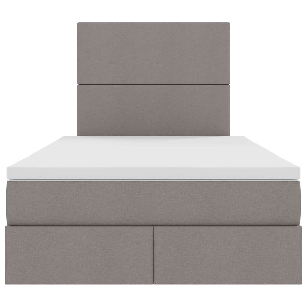 vidaXL LED Κρεβάτι αποθήκευσης με στρώμα Taupe 120 x 200 cm Ύφασμα