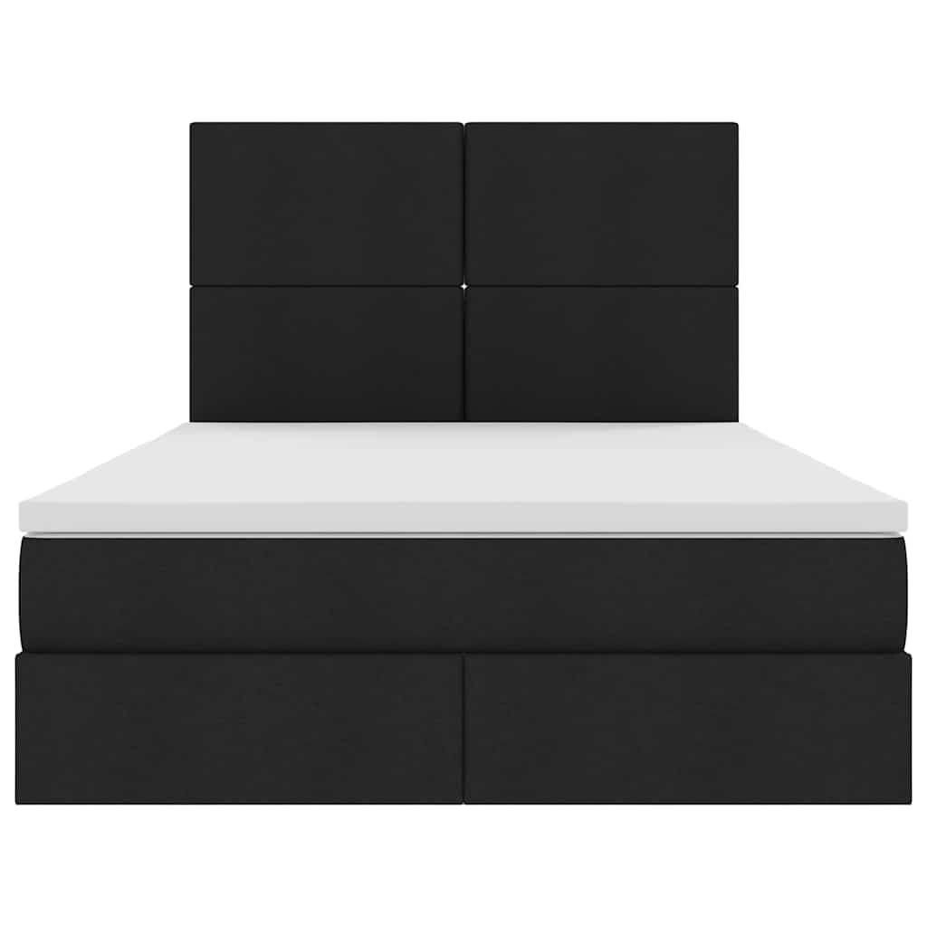 vidaXL Κρεβάτι με αποθηκευτικό χώρο και LED με led Μαύρο 140 x 190 cm