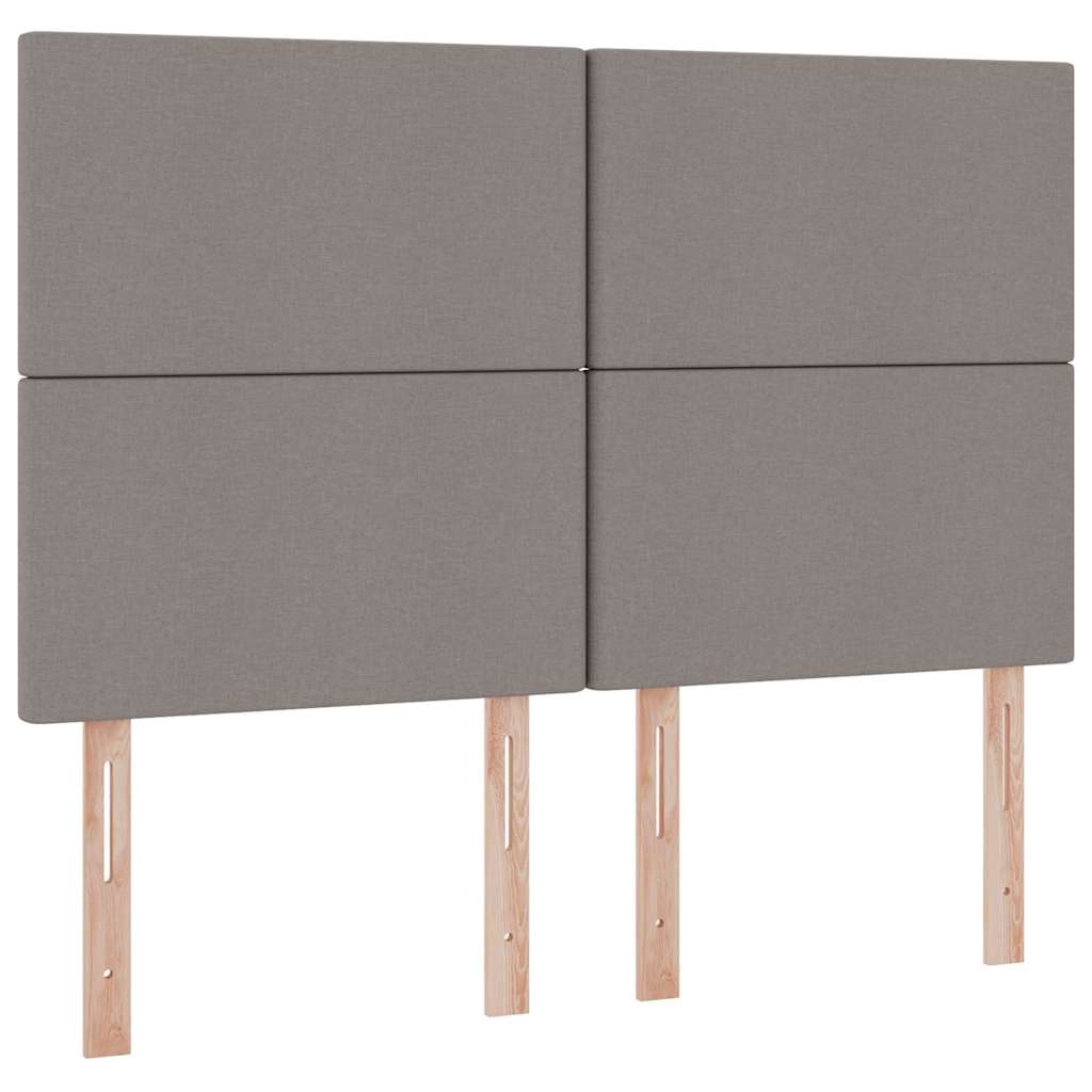 vidaXL LED Κρεβάτι αποθήκευσης με στρώμα Taupe 140 x 200 cm Ύφασμα