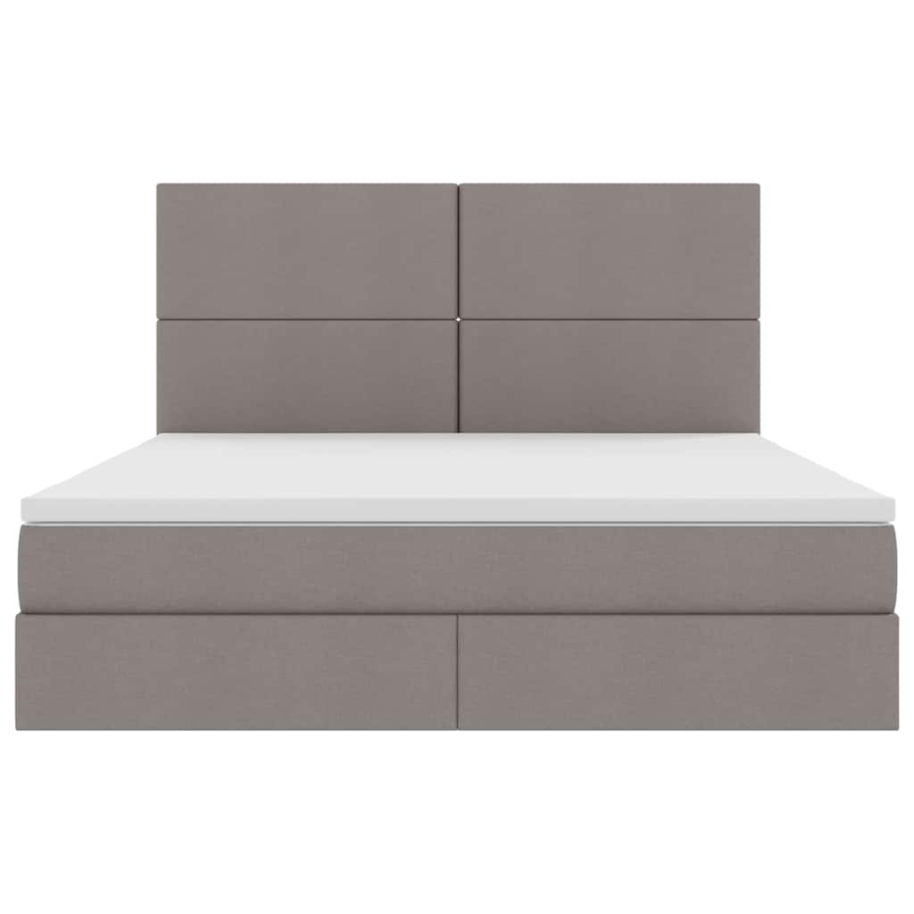 vidaXL LED Κρεβάτι αποθήκευσης με στρώμα Taupe 160 x 200 cm Ύφασμα