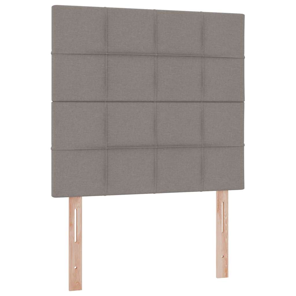 vidaXL Κρεβάτι με αποθηκευτικό χώρο και LED με led Taupe 90 x 200 cm