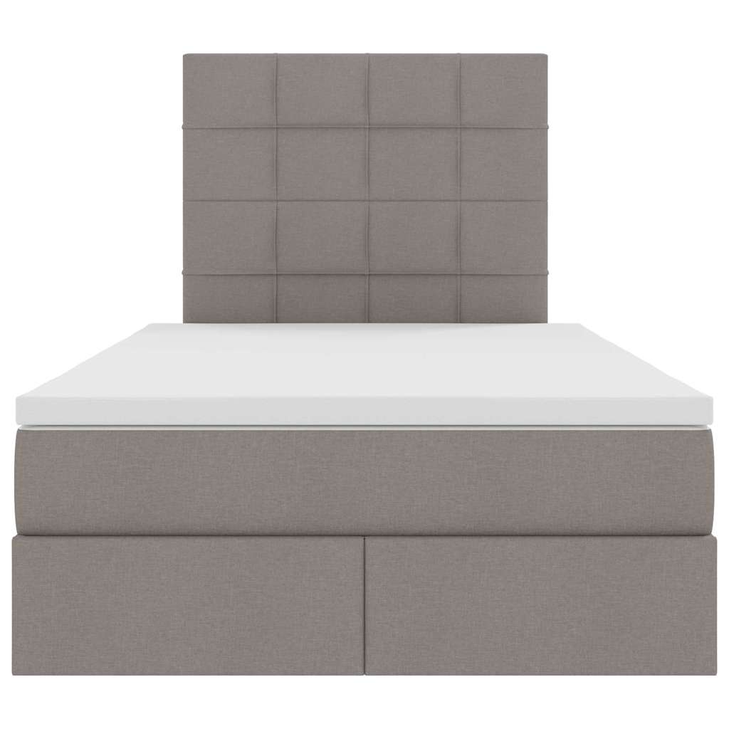 vidaXL Κρεβάτι με αποθηκευτικό χώρο και LED με led Taupe 120 x 200 cm