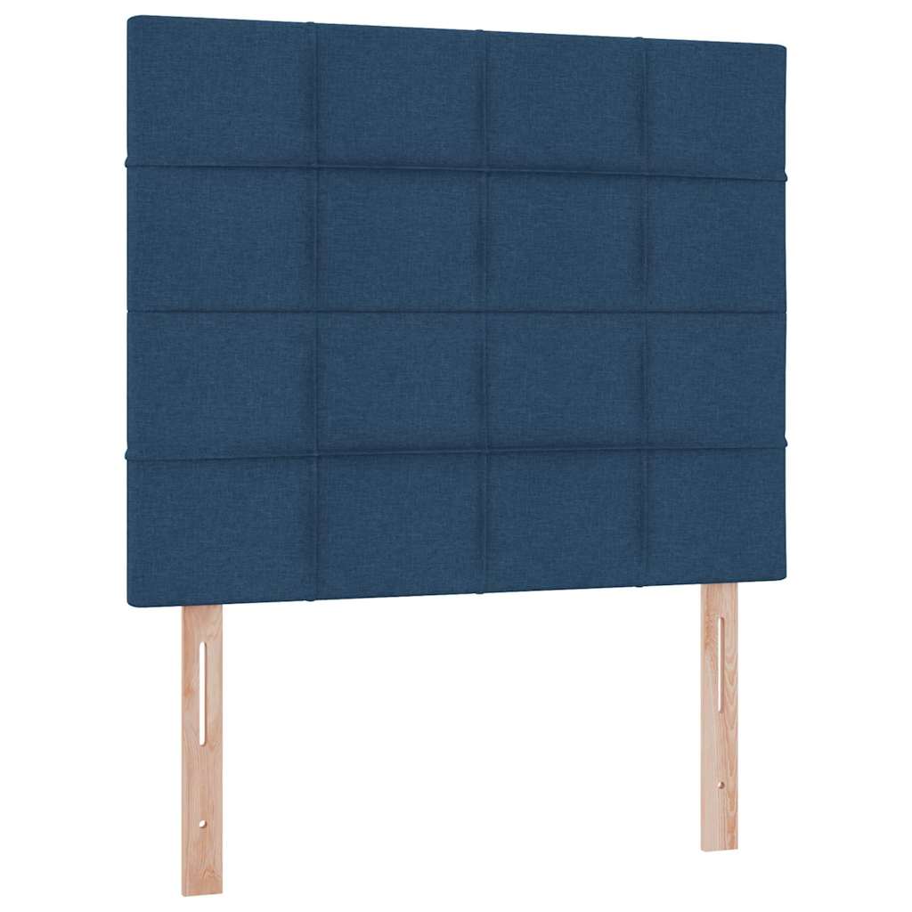 vidaXL LED Κρεβάτι αποθήκευσης με στρώμα Μπλε 120 x 200 cm Ύφασμα