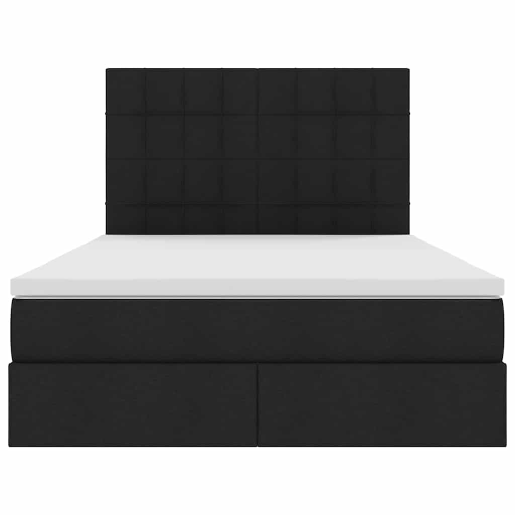 vidaXL Κρεβάτι με αποθηκευτικό χώρο και LED με led Μαύρο 140 x 190 cm