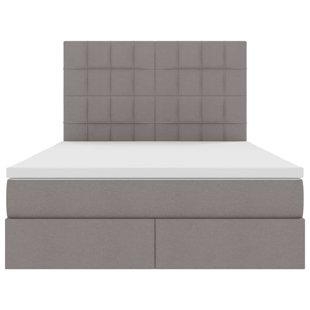 vidaXL Κρεβάτι με αποθηκευτικό χώρο και LED με led Taupe 140 x 200 cm