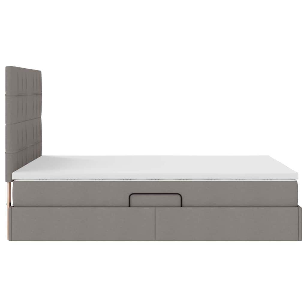 vidaXL Κρεβάτι με αποθηκευτικό χώρο και LED με led Taupe 140 x 200 cm