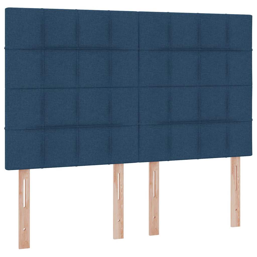 vidaXL LED Κρεβάτι αποθήκευσης με στρώμα Μπλε 140 x 200 cm Ύφασμα