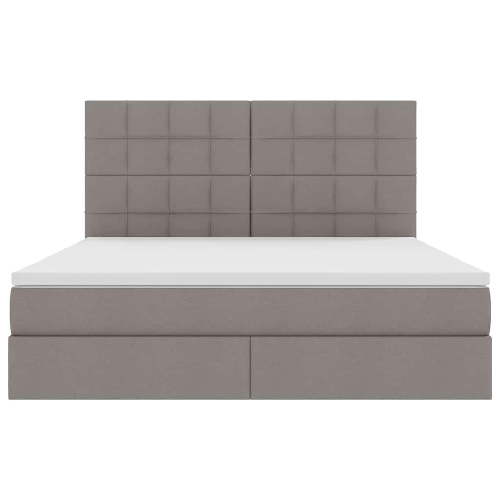 vidaXL LED Κρεβάτι αποθήκευσης με στρώμα Taupe 180 x 200 cm Ύφασμα