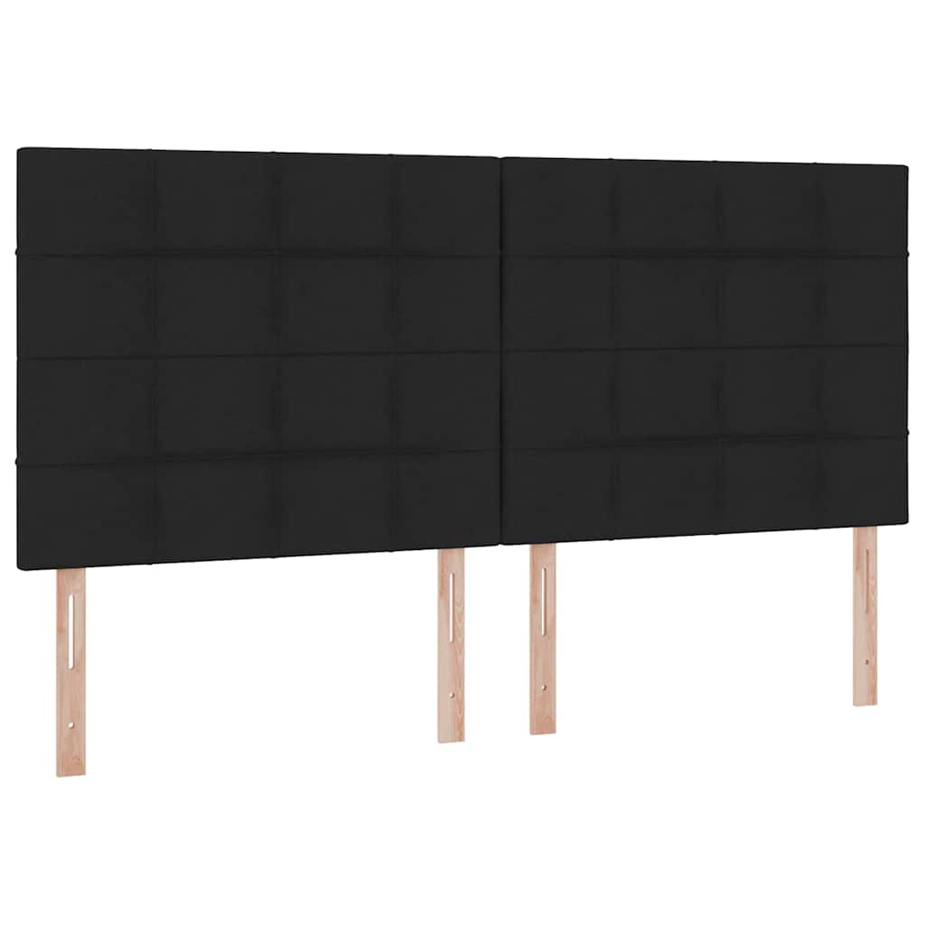 vidaXL LED Κρεβάτι αποθήκευσης με στρώμα Μαύρο 200 x 200 cm Ύφασμα